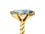 Yellow gold Fancy Blue Marquise  Cut Solitaire Twisted Band with Four-Prong Setting_104