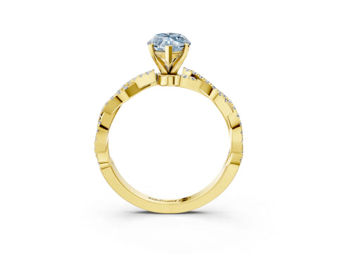 Yellow gold Fancy Blue Marquise Cut Solitaire Twisted Pave Band with Four-Prong Setting_6
