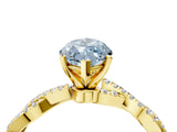 Yellow gold Fancy Blue Marquise Cut Solitaire Twisted Pave Band with Four-Prong Setting_7