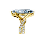 Yellow gold Fancy Blue Marquise Cut Solitaire Twisted Pave Band with Four-Prong Setting_8