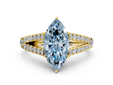 Yellow gold Fancy Blue Marquise  Cut Split Shank Pave Diamond Engagement Ring with Four-Prong Setting_24