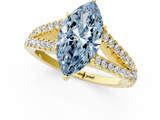 Yellow gold Fancy Blue Marquise  Cut Split Shank Pave Diamond Engagement Ring with Four-Prong Setting_25