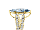Yellow gold Fancy Blue Marquise  Cut Split Shank Pave Diamond Engagement Ring with Four-Prong Setting_29
