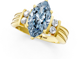 Yellow gold Fancy Blue Marquise  Cut Three-Stone Channel Set Ring with Bar Prongs_65