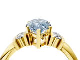 Yellow gold Fancy Blue Marquise  Cut Three-Stone Channel Set Ring with Bar Prongs_68
