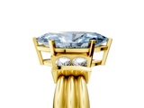 Yellow gold Fancy Blue Marquise  Cut Three-Stone Channel Set Ring with Bar Prongs_69