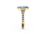 Yellow gold Fancy Blue Marquise  Cut Three-Stone Diamond Pave Band with Prong Setting_38