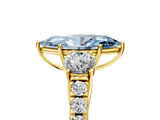 Yellow gold Fancy Blue Marquise  Cut Three-Stone Diamond Pave Band with Prong Setting_41