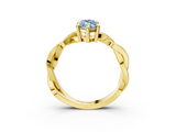 Yellow gold Fancy Blue Marquise  Cut Twisted Pavé Band Solitaire Ring with Four-Prong Setting_58