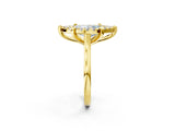 Yellow gold Fancy Blue Marquise  Diamond Cluster Halo Solitaire with Four-Prong Setting_78