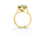 Yellow gold Fancy Blue Marquise  Diamond Cluster Halo Solitaire with Four-Prong Setting_79
