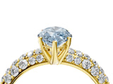 Yellow gold Fancy Blue Marquise  Diamond Pavé Band Solitaire Ring with Four-Prong Setting_53