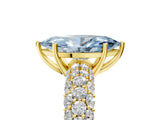Yellow gold Fancy Blue Marquise  Diamond Pavé Band Solitaire Ring with Four-Prong Setting_54