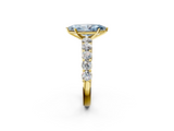 Yellow gold Fancy Blue Marquise  Diamond Pavé Band Solitaire with Four-Prong Setting_5