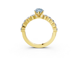 Yellow gold Fancy Blue Marquise  Diamond Pavé Band Solitaire with Four-Prong Setting_6
