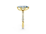 Yellow gold Fancy Blue Marquise  Diamond Pavé Band with Six-Prong Setting_45