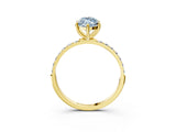 Yellow gold Fancy Blue Marquise  Diamond Pavé Band with Six-Prong Setting_46