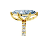 Yellow gold Fancy Blue Marquise  Diamond Pavé Band with Six-Prong Setting_48
