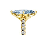 Yellow gold Fancy Blue Marquise  Diamond Pave Band with Floral Prong Setting_32