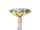 Yellow gold Fancy Blue Marquise  Diamond Prong Set Engagement Ring with Pave Band_270