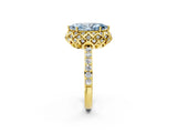 Yellow gold Fancy Blue Marquise  Diamond Solitaire Ring with Shared Prong Pavé Band_64