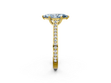 Yellow gold Fancy Blue Marquise  Diamond Solitaire with Pave Band and Six-Prong Setting_22