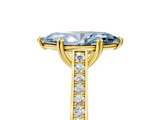 Yellow gold Fancy Blue Marquise  Diamond Solitaire with Pave Band and Six-Prong Setting_25