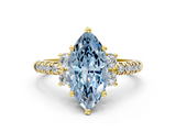 Yellow gold Fancy Blue Marquise  Diamond Three-Stone Pave Band with Four-Prong Setting_20