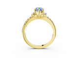 Yellow gold Fancy Blue Marquise  Diamond Three-Stone Pave Band with Four-Prong Setting_23