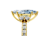 Yellow gold Fancy Blue Marquise  Diamond Three-Stone Pave Band with Four-Prong Setting_25