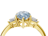 Yellow gold Fancy Blue Marquise  Diamond Three-Stone Ring with Trapezoid Side Stones and Prong Setting_21
