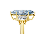 Yellow gold Fancy Blue Marquise  Diamond Three-Stone Ring with Trapezoid Side Stones and Prong Setting_22