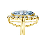 Yellow gold Fancy Blue Marquise  Halo Cluster Diamond Engagement Ring with Solitaire Band and Prong Setting_54