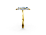 Yellow gold Fancy Blue Marquise  Halo Diamond Engagement Ring with Solitaire Band and Four-Prong Setting_22