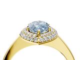 Yellow gold Fancy Blue Marquise  Halo Diamond Engagement Ring with Solitaire Band and Four-Prong Setting_24