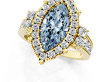 Yellow gold Fancy Blue Marquise  Halo Diamond Engagement Ring with Split Shank and Four-Prong Setting_44