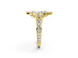 Yellow gold Fancy Blue Marquise  Halo Diamond Engagement Ring with Split Shank and Four-Prong Setting_45