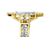 Yellow gold Fancy Blue Marquise  Halo Diamond Engagement Ring with Split Shank and Four-Prong Setting_48