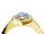 Yellow gold Fancy Blue Marquise  Halo Diamond Pavé Solitaire Ring_55