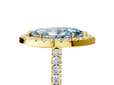 Yellow gold Fancy Blue Marquise  Halo Diamond Pavé Solitaire Ring_56