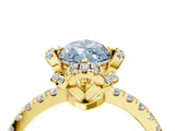 Yellow gold Fancy Blue Marquise  Halo Diamond Pave Band Ring with Four-Prong Setting_19
