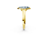 Yellow gold Fancy Blue Marquise  Halo Diamond Ring with Cathedral Band and Four-Prong Setting_50