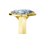 Yellow gold Fancy Blue Marquise  Halo Diamond Ring with Cathedral Band and Four-Prong Setting_53