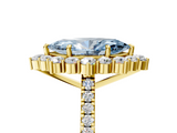 Yellow gold Fancy Blue Marquise  Halo Diamond Ring with Pavé Band and Prong Setting_42