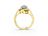 Yellow gold Fancy Blue Marquise  Halo Diamond Ring with Split Shank and Four-Prong Setting_47