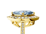 Yellow gold Fancy Blue Marquise  Halo Diamond Ring with Split Shank and Four-Prong Setting_49