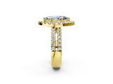 Yellow gold Fancy Blue Marquise  Halo Diamond Split Shank Engagement Ring with Prong Setting_63