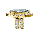 Yellow gold Fancy Blue Marquise  Halo Diamond Split Shank Engagement Ring with Prong Setting_66