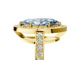 Yellow gold Fancy Blue Marquise  Halo Pavé Diamond Engagement Ring with Bezel Setting_41