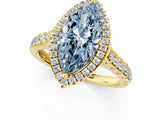 Yellow gold Fancy Blue Marquise  Halo Pavé Diamond Engagement Ring with Four-Prong Setting_27